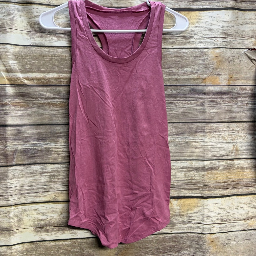 Zyia Active Women XS Mauve Pink Racerback Tank Top Curved Hem Athletic Workout